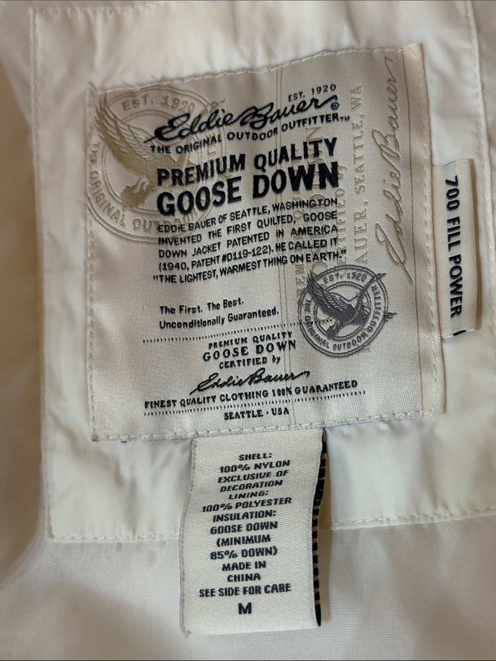 Eddie Bauer EB700 Women’s Goose Down White Diamond Quilted Puffer Jacket - Picture 10 of 12